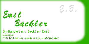 emil backler business card